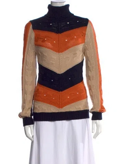 Pre-owned Les Copains Wool Colorblock Pattern Sweater In Multi