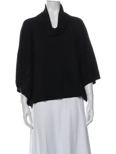 Pre-owned Les Copains Wool Cowl Neck Sweater In Black