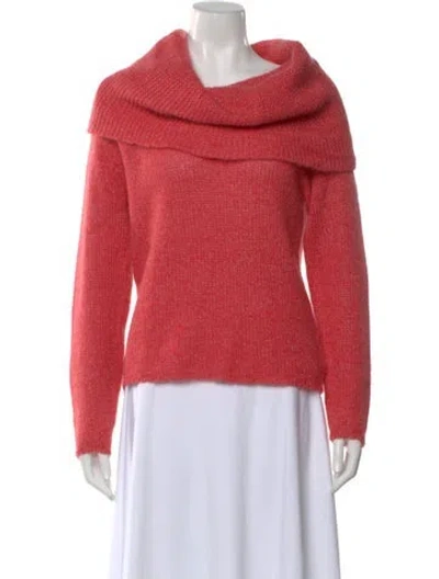 Pre-owned Les Copains Wool Cowl Neck Sweater In Pink
