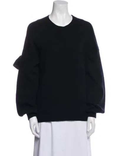 Pre-owned Les Copains Wool Crew Neck Sweater In Black