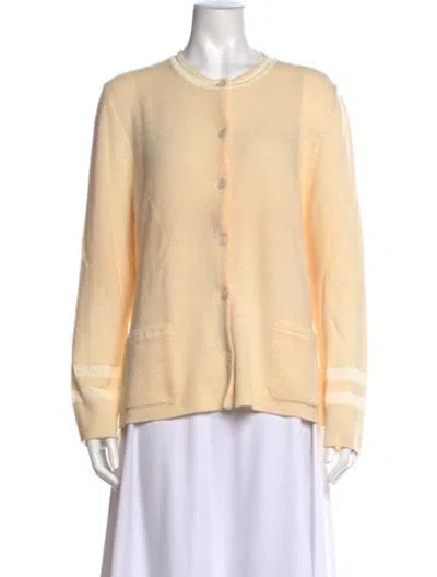 Pre-owned Les Copains Wool Crew Neck Sweater In Neutrals/yellow