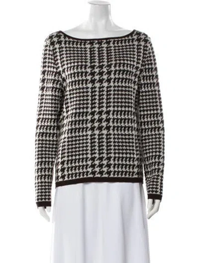 Pre-owned Les Copains Wool Houndstooth Print Sweater In Multi