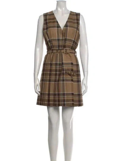 Pre-owned Les Copains Wool Mini Dress In Brown