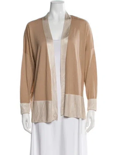 Pre-owned Les Copains Wool Open Front Sweater In Neutral