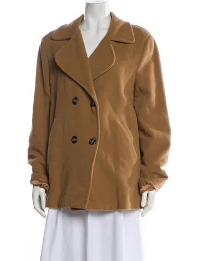 Pre-owned Les Copains Wool Peacoat In Brown