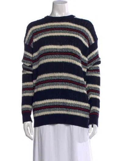 Pre-owned Les Copains Wool Striped Sweater In Black