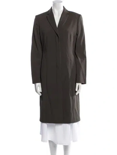 Pre-owned Les Copains Wool Trench Coat In Gray