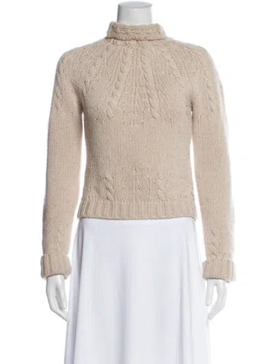 Pre-owned Les Copains Wool Turtleneck Sweater In Neutral