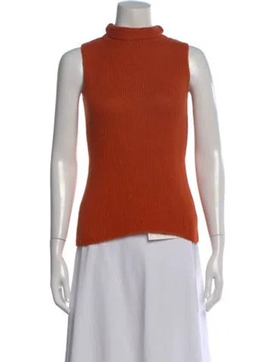 Pre-owned Les Copains Wool Turtleneck Sweater In Orange
