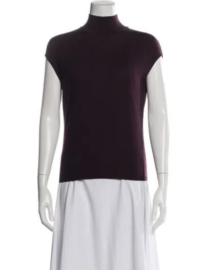 Pre-owned Les Copains Wool Turtleneck Sweater In Purple
