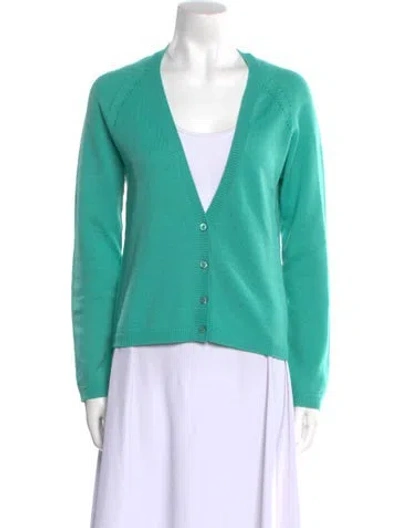 Pre-owned Les Copains Wool V-neck Sweater In Blue