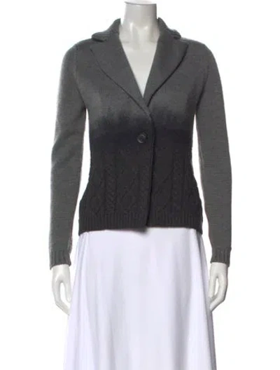 Pre-owned Les Copains Wool V-neck Sweater In Gray