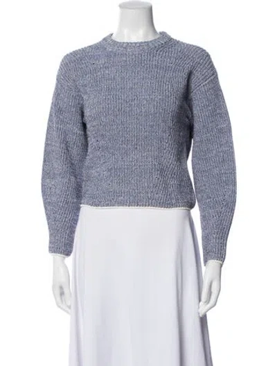 Pre-owned Les Coyotes De Paris Alpaca Crew Neck Sweater In Blue