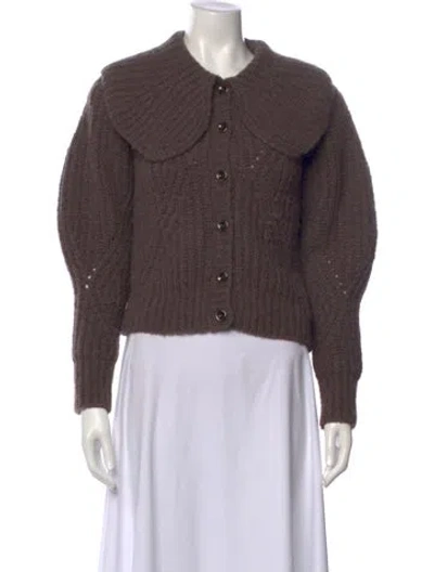 Pre-owned Les Coyotes De Paris Alpaca Crew Neck Sweater In Brown