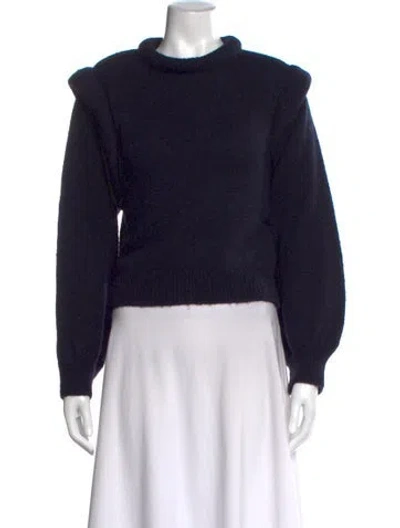 Pre-owned Les Coyotes De Paris Alpaca Mock Neck Sweater In Blue