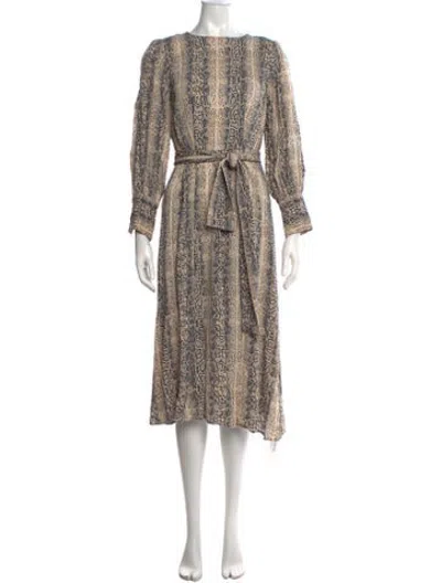 Pre-owned Les Coyotes De Paris Animal Print Midi Length Dress In Neutrals