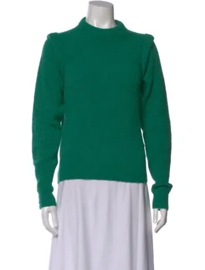 Pre-owned Les Coyotes De Paris Baby Alpaca Crew Neck Sweater In Green