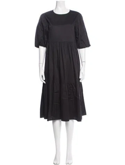 Pre-owned Les Coyotes De Paris Crew Neck Long Dress In Black