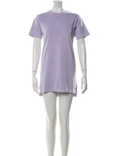 Pre-owned Les Coyotes De Paris Crew Neck Mini Dress In Purple