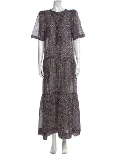 Pre-owned Les Coyotes De Paris Floral Print Long Dress In Multi