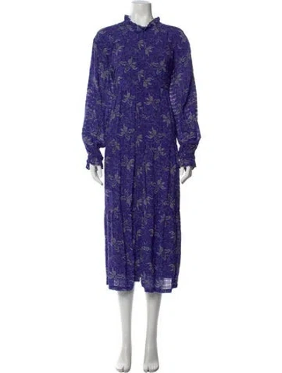 Pre-owned Les Coyotes De Paris Floral Print Long Dress In Purple