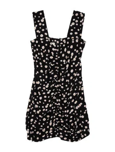 Pre-owned Les Coyotes De Paris Floral Print Mini Dress In Black/brown