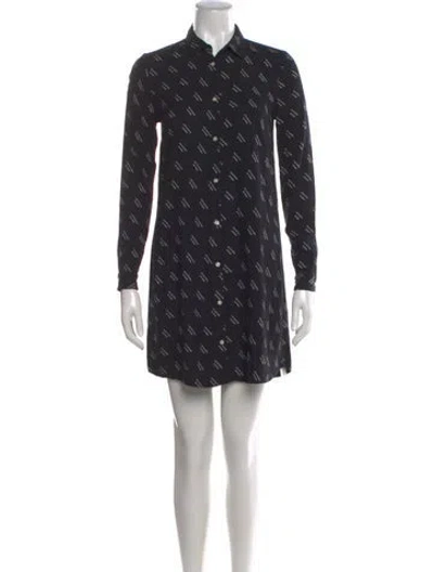 Pre-owned Les Coyotes De Paris Graphic Print Mini Dress In Black