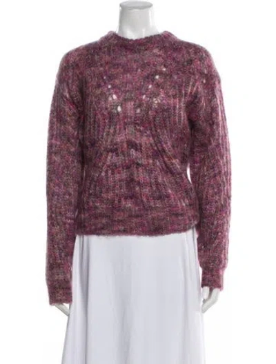 Pre-owned Les Coyotes De Paris Kid Mohair Patterned Sweater In Purple