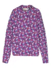 Les Coyotes De Paris Laiza Floral-print Top In Violett