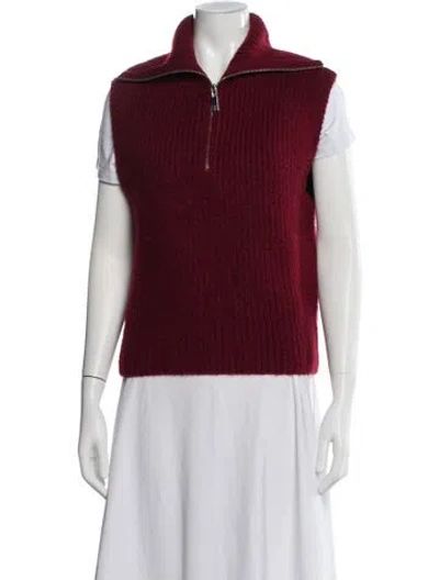 Pre-owned Les Coyotes De Paris Mock Neck Sweater In Red