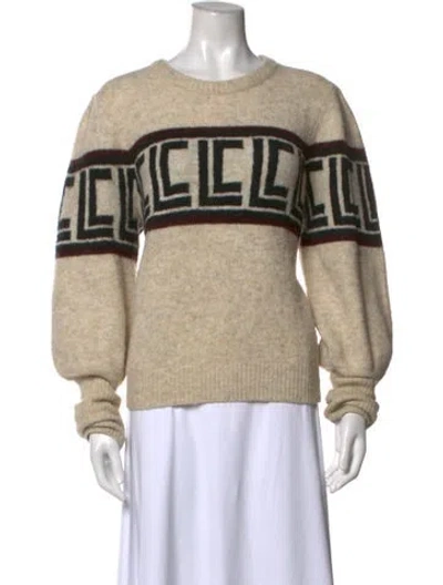 Pre-owned Les Coyotes De Paris Nylon Graphic Print Sweater In Neutrals