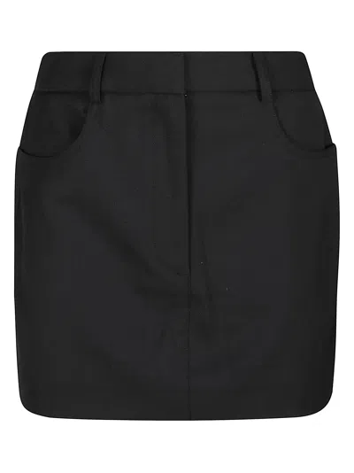 Les Coyotes De Paris Patched Pocket Plain Midi Skirt In Black