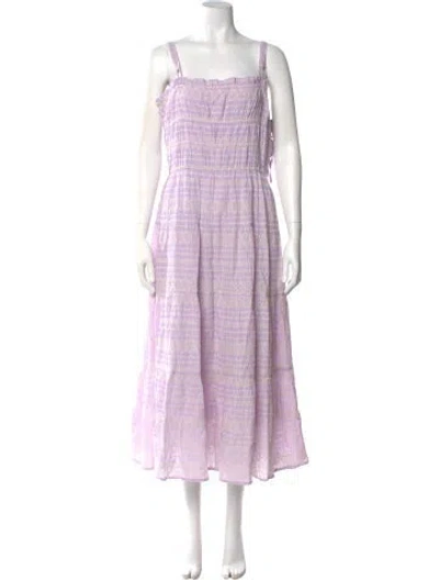 Pre-owned Les Coyotes De Paris Plaid Print Long Dress In Multi