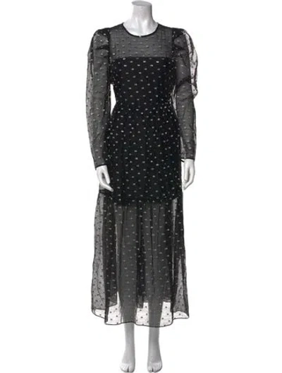 Pre-owned Les Coyotes De Paris Polka Dot Print Long Dress In Multi