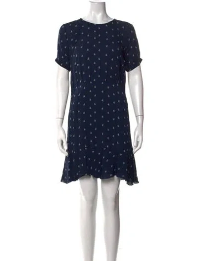 Pre-owned Les Coyotes De Paris Printed Mini Dress In Blue