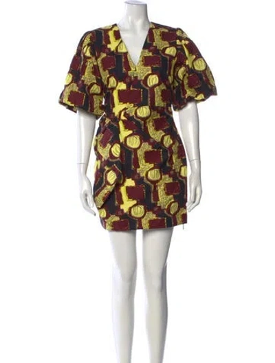 Pre-owned Les Coyotes De Paris Printed Mini Dress In Red