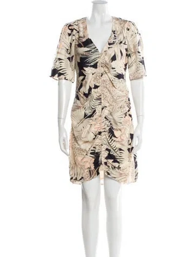 Pre-owned Les Coyotes De Paris Silk Mini Dress In Neutral