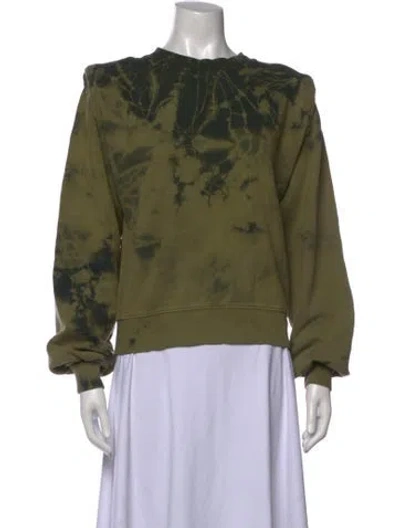 Pre-owned Les Coyotes De Paris Tie-dye Print Crew Neck Sweater In Green