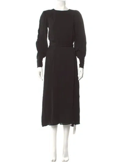 Pre-owned Les Coyotes De Paris Vintage Midi Length Dress In Black