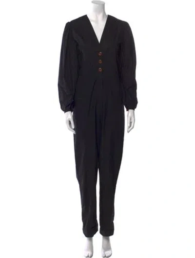 Pre-owned Les Coyotes De Paris V-neck Jumpsuit In Black