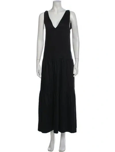 Pre-owned Les Coyotes De Paris V-neck Long Dress In Green