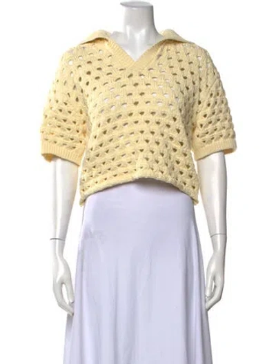 Pre-owned Les Coyotes De Paris V-neck Sweater In Yellow