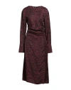 Les Coyotes De Paris Woman Midi Dress Garnet Size L Cupro In Red