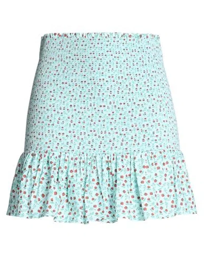 Les Coyotes De Paris Woman Mini Skirt Turquoise Size M Organic Cotton In Blue