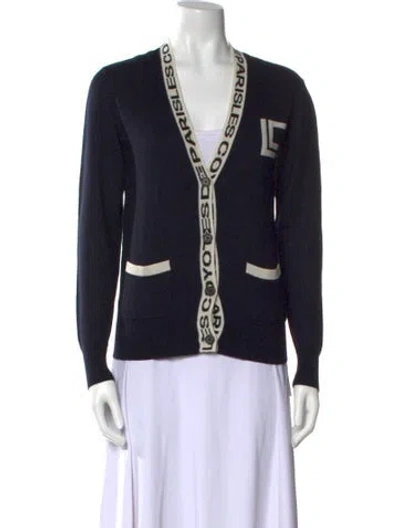 Pre-owned Les Coyotes De Paris Wool Striped Sweater In Black