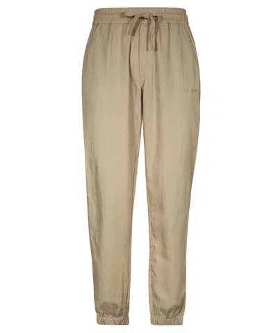 Les Deux Adjustable Drawstring Elastic Waistband Trousers In Nude