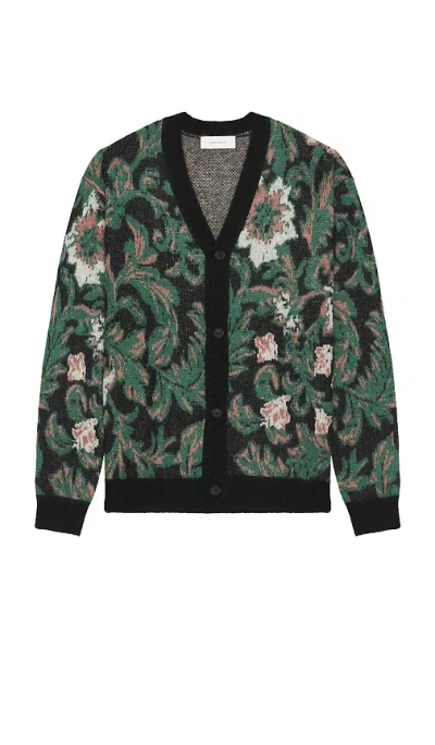 Les Deux Alex Jacquard Cardigan In Green