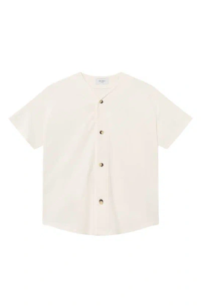 Les Deux Barry Button-up Cotton Baseball Jersey In Light Ivory