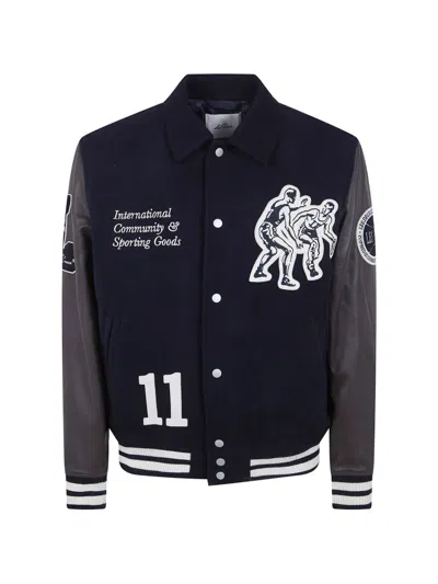 Les Deux Basket Varsity Jacket In Black