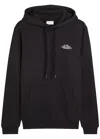 Les Deux Ben Globe Hooded Cotton Sweatshirt In Black